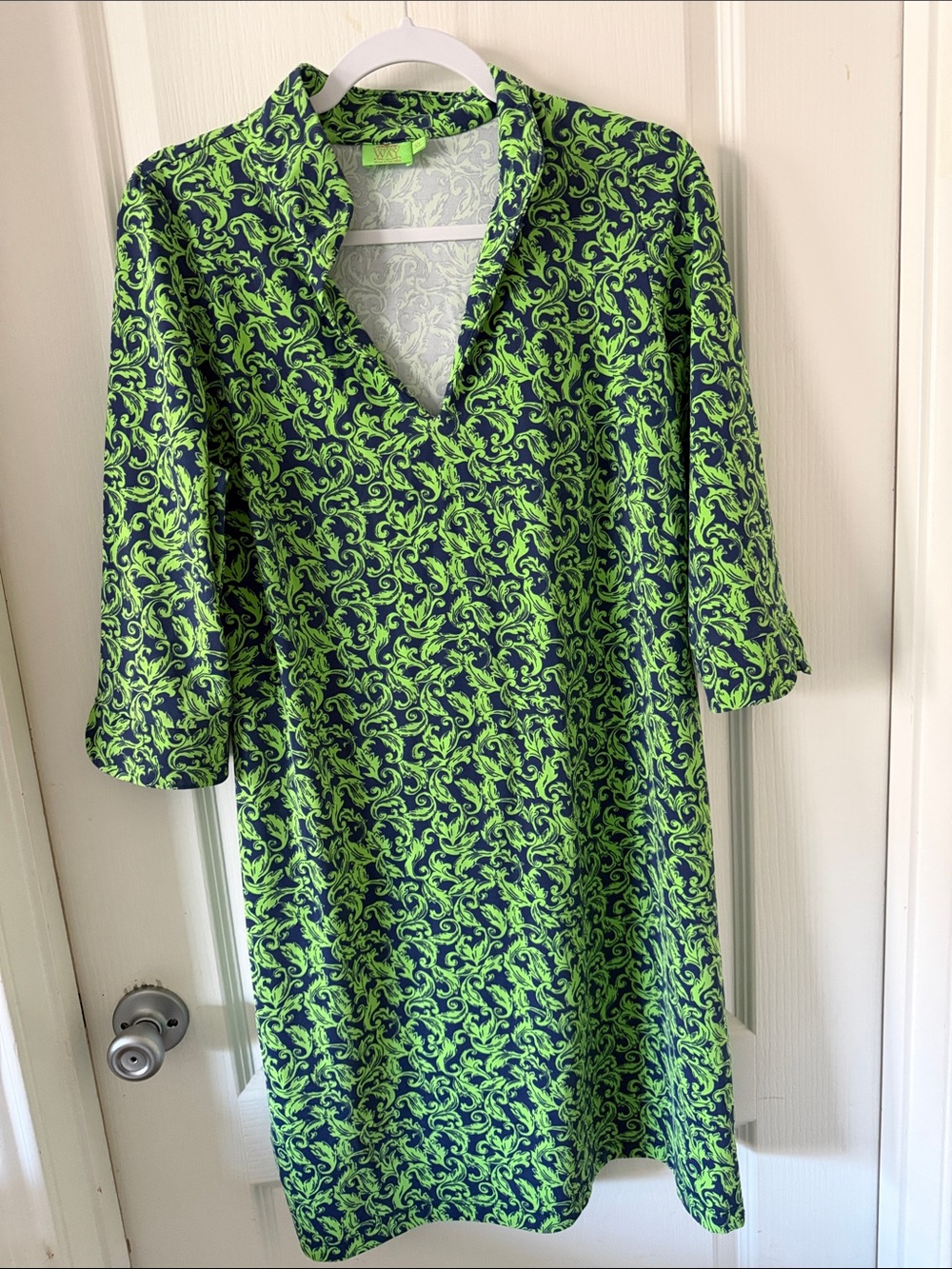 Katherine Way Lime Green and Navy Mini Dress